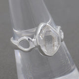 925 Sterling Silver Raw Herkimer Quartz Ring