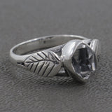 Natural Herkimer Quartz Silver Rings