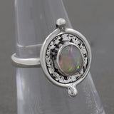 925 Sterling Silver Ethiopian Opal Ring