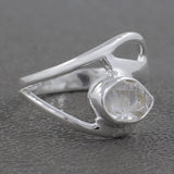 925 Sterling Silver Herkimer Quartz Ring