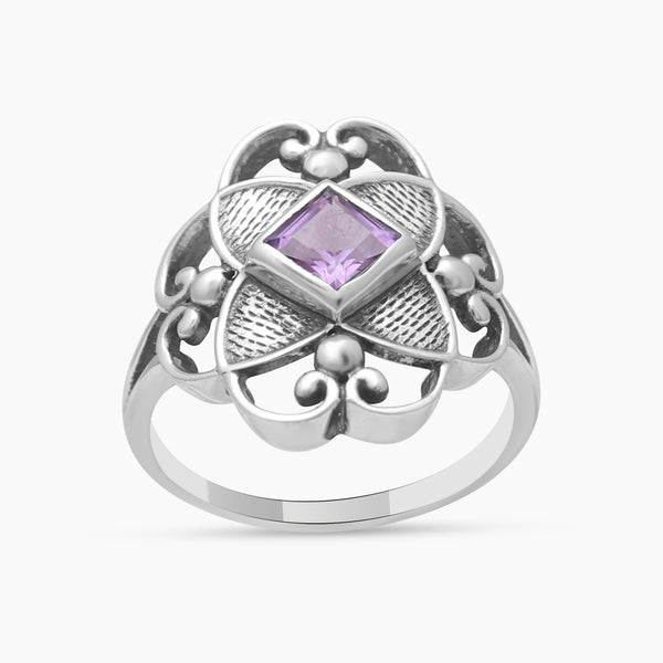 Amethyst Silver Rings