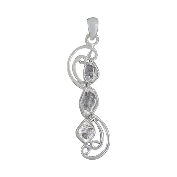 925 Silver Herkimer Quartz Pendant