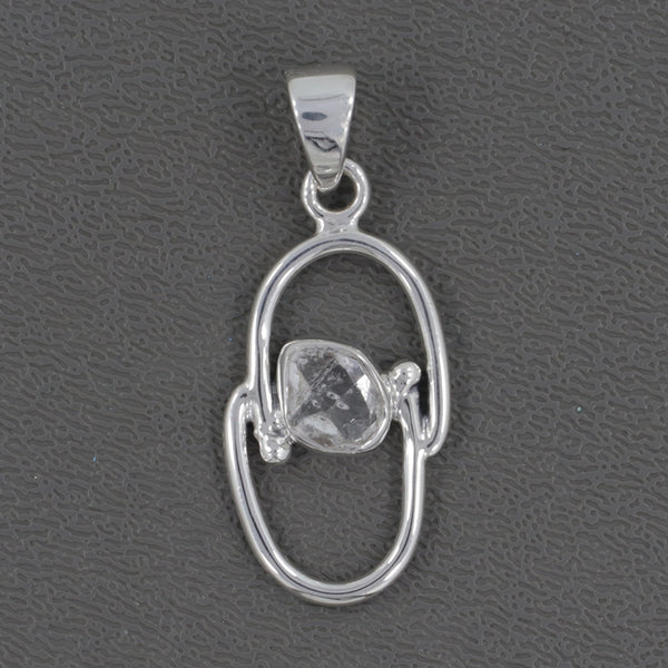 925 Silver Herkimer Quartz Pendant