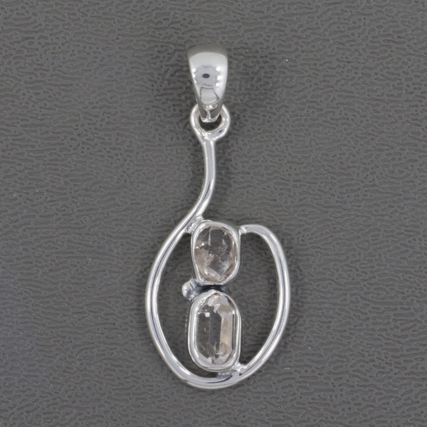 925 Silver Herkimer Quartz Pendant