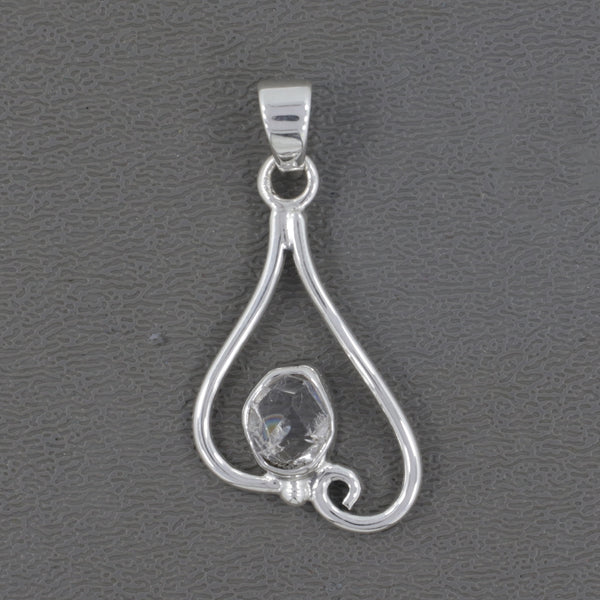 925 Sterling Silver Herkimer Quartz Pendant