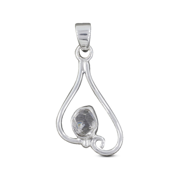 925 Sterling Silver Herkimer Quartz Pendant