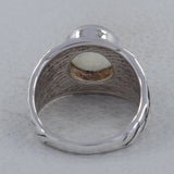 Natural Rainbow Moonstone Silver Rings
