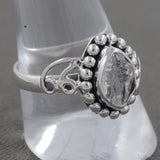 925 Sterling Silver Herkimer Quartz Ring