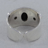 Smoky Quartz Adjustable Silver Ring