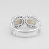 Rainbow Moonstone Silver Rings