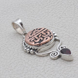 925 Sterling Silver Garnet Coin Pendants