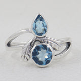 925 Sterling Silver Blue Topaz Rings