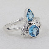 925 Sterling Silver Blue Topaz Rings