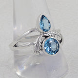 925 Sterling Silver Blue Topaz Rings
