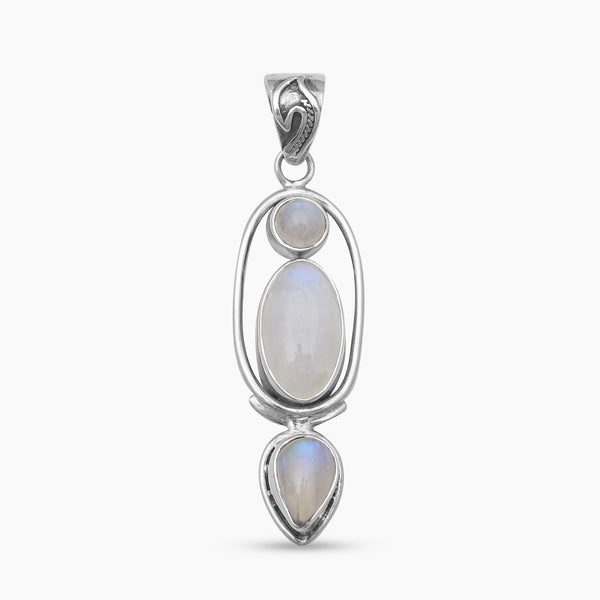 Rainbow Moonstone Silver Pendants