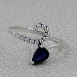 925 Sterling Silver Blue Topaz Ring