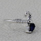 925 Sterling Silver Blue Topaz Ring