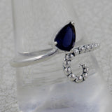 925 Sterling Silver Blue Topaz Ring