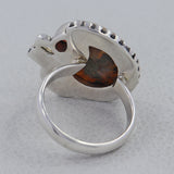 Ammonite & Garnet Silver Rings