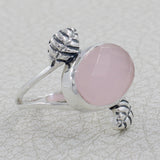Natural Blue Chalcedony 925 Sterling Silver Ring