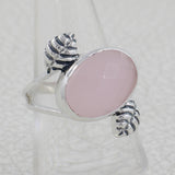 Natural Blue Chalcedony 925 Sterling Silver Ring