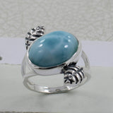 Natural Blue Chalcedony 925 Sterling Silver Ring