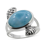 Natural Blue Chalcedony 925 Sterling Silver Ring