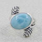 Natural Blue Chalcedony 925 Sterling Silver Ring