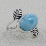 Natural Blue Chalcedony 925 Sterling Silver Ring