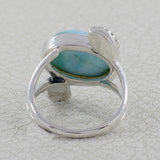 Natural Blue Chalcedony 925 Sterling Silver Ring