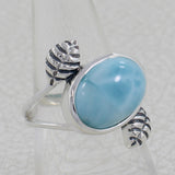Natural Blue Chalcedony 925 Sterling Silver Ring