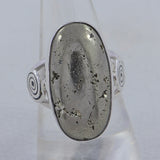 925 Sterling Silver Golden Pyrite Ring