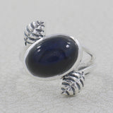 Natural Blue Chalcedony 925 Sterling Silver Ring