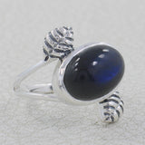 Natural Blue Chalcedony 925 Sterling Silver Ring