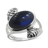 Natural Blue Chalcedony 925 Sterling Silver Ring