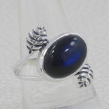 Natural Blue Chalcedony 925 Sterling Silver Ring
