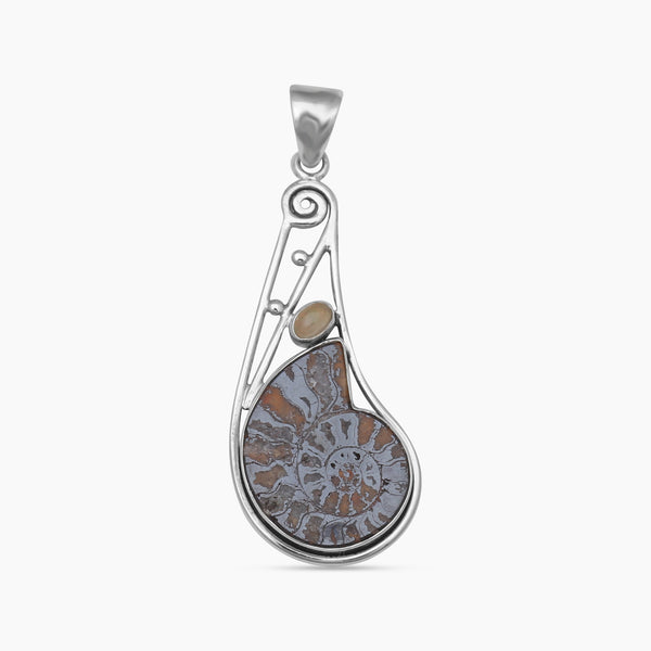 925 Sterling Silver Ammonite Pendants