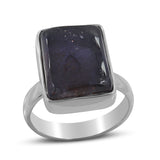 Blue Sparkle Iolite Sunstone Silver Ring