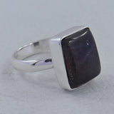 Blue Sparkle Iolite Sunstone Silver Ring