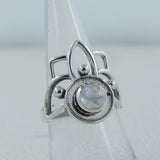Rainbow Moonstone Silver Rings