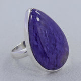 925 Sterling Silver Charoite Ring