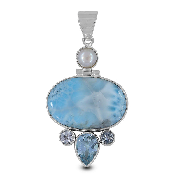 925 Sterling Silver Larimar Pendants
