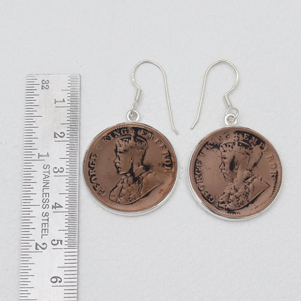 925 Sterling Silver Coin Earrings