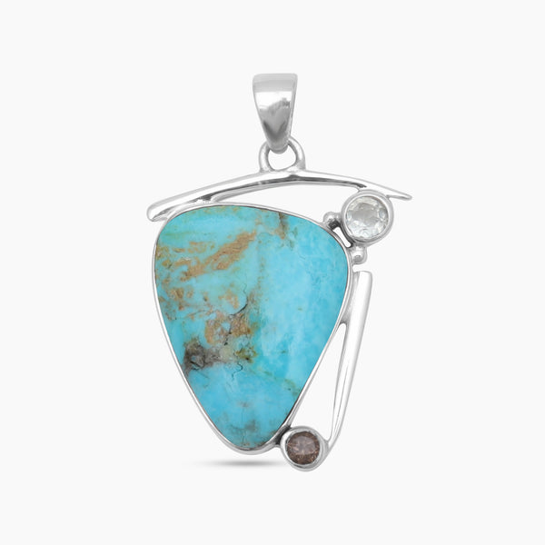 Boulder Turquoise Silver Pendants