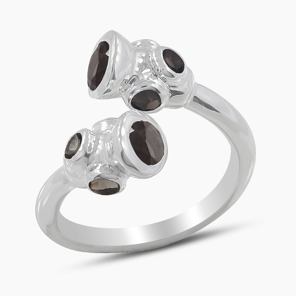 Blue Iolite Bypass Silver Rings