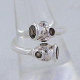 Blue Iolite Bypass Silver Ring