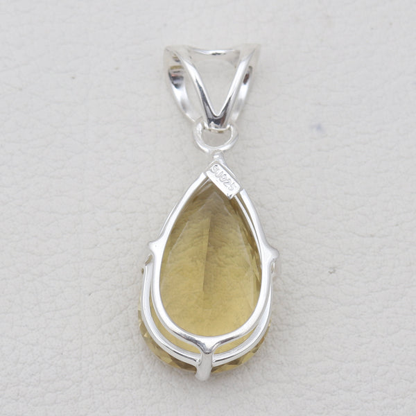 Olive Quartz Silver Pendants