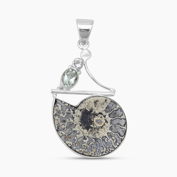 Ammonite Silver Pendants