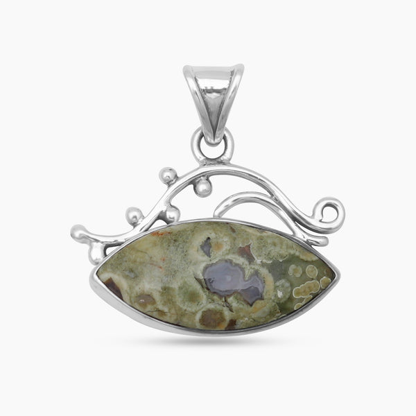 Rainforest Jasper Silver Pendants