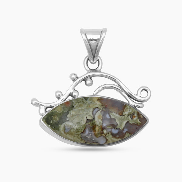Rainforest Jasper Silver Pendants
